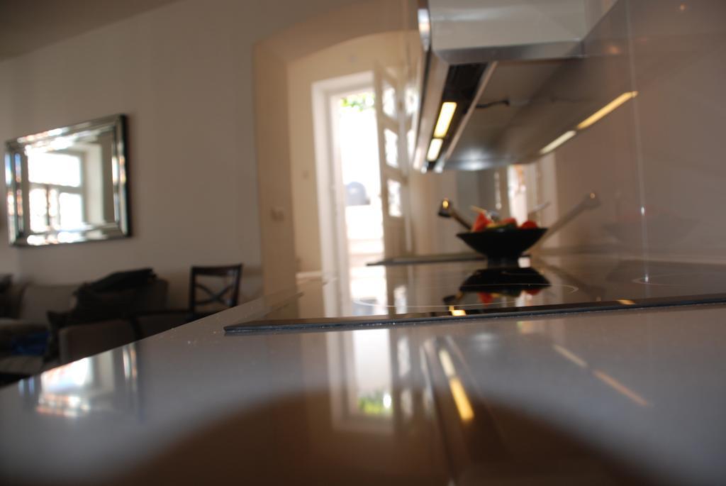 Kitchen countertop and living space